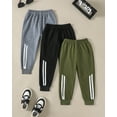 thumbnail image 3 of Toddler Boys Clothes Boys Pants Toddler Kids Boys Sweatpants 3 Pack Elastic Waist Joggers Athletic Pants 3T 4T 5T Size 6 7 Gray Black Green, 3 of 7