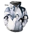 thumbnail image 3 of Sudadera con capucha con estampado de pingüino en 3D, sudadera con capucha con gráfico de animales, sudadera de moda para niños, sudaderas divertidas, ropa Harajuku, sudadera con capucha, 3 of 5