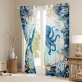 thumbnail image 3 of Feelyou Cartoon Octopus Starfish Black Out Curtains for Kids Boys Girls, Watercolor Sea Animal Curtains Pack of 2 (42x63 Each), Blue, 3 of 6