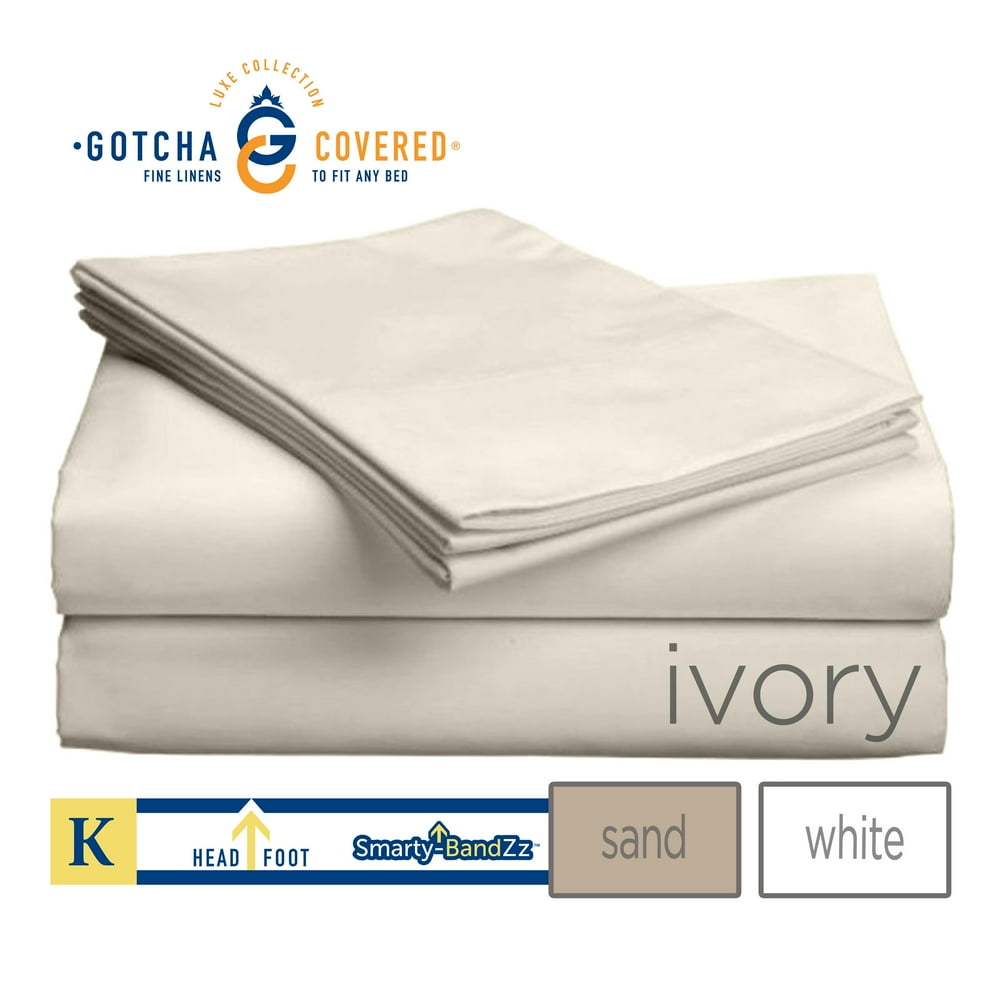 LUXE Sheet Set XDeep Profile 618CtColorIvory,SizeKing