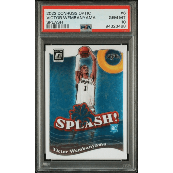 Graded 2023 Panini Donruss Optic Victor Wembanyama #6 Splash Rookie RC Basketball Card PSA 10 Gem Mint