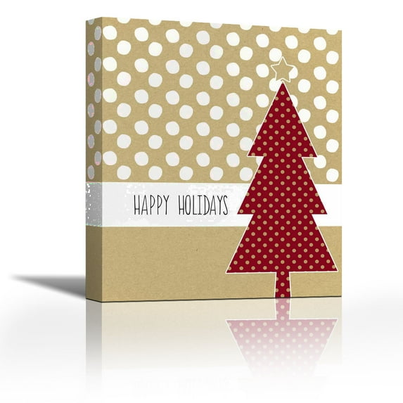 Polka Dot Tree on Snow II - Contemporary Fine Art Giclee on Canvas Gallery Wrap - wall décor - Art painting - 20 x 24 Inch - Ready to Hang