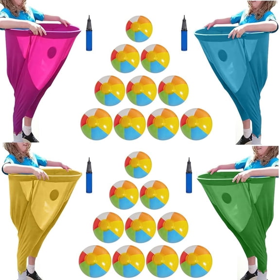 Granny Pants Yard Game Set, Oversized Granny Pants Outdoor Game for Adults with Bouncy Balls and Pump, Family Reunion Party Games, Big Field Day Family Recreational Reunion Tossing Games
