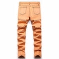 thumbnail image 4 of CPNG Boy's Skinny Jeans Pure Cotton Slim Fit Stretch Jeans Straight Leg Fashion Button Front Zipper Denim Pants(Orange,11-12 Years), 4 of 9