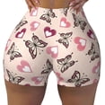 thumbnail image 2 of Haiem Beautiful Butterflies and Hearts No Front Seam Biker Shorts for Women Yoga Workout Gym Bike Shorts with Tummy Control Moisture-Wicking-XX-Large, 2 of 9