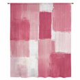 thumbnail image 2 of Pink Geometric Sheer Curtains 54 Inches Long, Watercolor Ombre Modern Abstract Art Light Filering Curtains, Breathable Simi Curtain Privacy Drapes for Kitchen Bathroom Nursery Small Window Treatment, 2 of 9