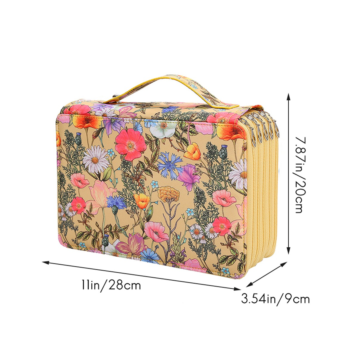 250 Slots Colored Pencil Case Organizer with 5 Layer Zipper- Capacity Pens Storage Holder Bag for Student Artist B