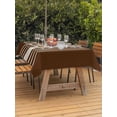 thumbnail image 4 of 60x84 Inch Outdoor Tablecloth with Umbrella Hole Zipper Rectangle Brown Beige Striped Rectangular Tablecloths Outside Waterproof Modern Farmhouse Retro Lines Patio Table Cloth Cover for Picnic Party, 4 of 8