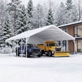 thumbnail image 2 of VENTOPYR 20 ft X 23 ft 2-in-1 Carport with Storage Shed, Heavy Duty Steel Frame Car Canopy with 10 x 3 ft Tool Shed, White, 2 of 13