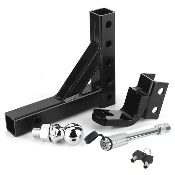 Trailer Arm Kit Hitch Ball Adjustable Trailer Arm Trailer Towing Trailer Accessory 10in Adjustable Steel Trailer Arm 6 Holes Hitch 2in Ball 6000LBS Accessory For Truck SUV