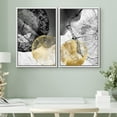thumbnail image 3 of IDEA4WALL Framed Canvas Print Wall Art Set Gold Black Gray Tree Wood Ring Collage Vintage Art Country Decorative Colorful Nature Wilderness Artwork for Living Room, Bedroom, Office - White 24"x36"x2, 3 of 5