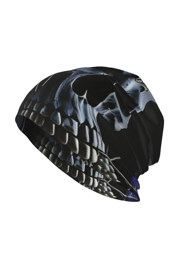 Skull Beanie Cap Slouchy Knit Hat Headwear Warm for Men Women , Skull Gothic Bones Witchy