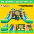 thumbnail image 5 of Pogo Crossover Double Water Slide Inflatable Bounce House with Blower, Tropical, 5 of 8