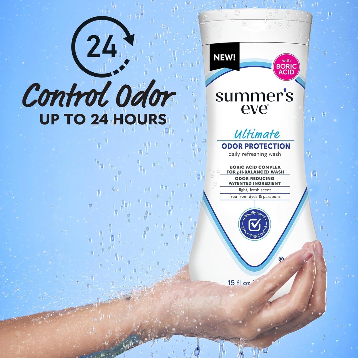 Summer's Eve Ultimate Odor Protection, Feminine Wash, 15 fl oz, 1 CT (3-Pack)