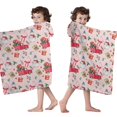 thumbnail image 4 of Pink Christmas Red Truck and Snowman Pattern Hooded Bath Towel，50"x30" for Ages 3 To 12 Kids, Quick Dry Lightweight Soft Microfiber Hood Beach Towel Cover Up for Kids, 4 of 7