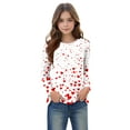 thumbnail image 2 of Bnwani Valentines Long Sleeve Toddler Shirts Boys White Crew Neck Casual Cute Heart Printed Tops, 2 of 7