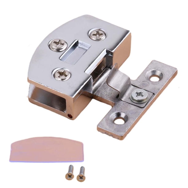 Bisagra para puerta de cristal, abrazadera para armario sin marco, aleación de zinc, puerta, decoración del hogar, puerta de armario Plata brillante