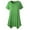 A0810-Green, variant on QUINDOS Summer Dresses for Women Short Sleeve Crew Neck Sundress Casual Sun Dresses Pleated Solid Color Knee Length Mini Dresses for Women