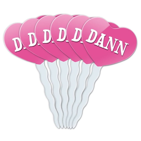 Dann Heart Love Cupcake Picks Toppers - Set of 6