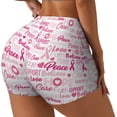 thumbnail image 1 of Balery Breast Cancer Ribbons Awareness Pantalones cortos de entrenamiento estampados para mujer, sin costuras, ajustados, para gimnasio, yoga, correr, deportes, ejercicio activo, fitness.-XX-Large, 1 of 8