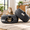 Dark Gray + Dark Gray-Large, variant on Peekaboo Cat Cave Donut Bed, Light Gray + Dark Gray, Large, Fits Cats Up To 45 Lbs