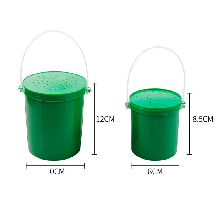 LeKY Portable Live Lure Bucket Reble Plastic Worm Bait Bucket With Handle  Design for Fishing Large 