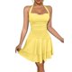thumbnail image 1 of Vestido informal de mujer a la moda: diseño con cuello corazón y fruncidos, poliéster, perfecto para primavera/verano, combínalo con tacones/sandalias, tallas XS-L, 1 of 8