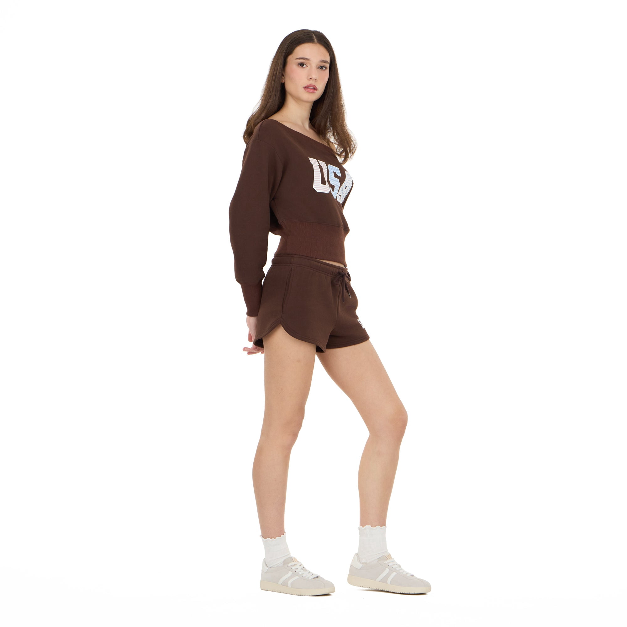 Forever 21 Women's Americana Off Shoulder Fleece Sweatshirt, Sizes XXS-XXL