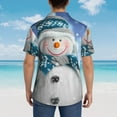 thumbnail image 6 of Balery Christmas Snowman In The Snow Print Men's Hawaiian Shirts Short Sleeve Beach Shirt Relaxed Fit Vacation Button Down Shirts-X-Large, 6 of 9