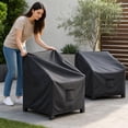 thumbnail image 5 of Patio Furniture Covers Waterproof Black 2 Weather Resistant 600D Oxford Cloth for Outdoor Adirondack Chairs Lawn Deck Backyard Garden Seating, 5 of 8