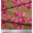thumbnail image 2 of Soimoi Japan Crepe Satin Fabric Dot & Floral Artistic Printed Craft Fabric by The Yard 42 Inch Wide, 2 of 3