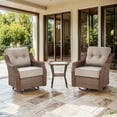 thumbnail image 2 of Bellefurn Luxury Outdoor Swivel Chairs Set of 2,Patio Wicker Swivel Rocking Chairs with 6 inch Thick Cushions,Patio Furniture Chairs Set for Balcony,Porch, Garden, 2 of 10