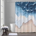 thumbnail image 5 of Blue Beige Shower Curtains for Bathroom, Ombre Ocean Abstract Sea Wave Beach Sand Washable Fabric Shower Curtain with Hooks Waterproof Bathroom Decor Sets, 72 x 78 Inches, 5 of 9