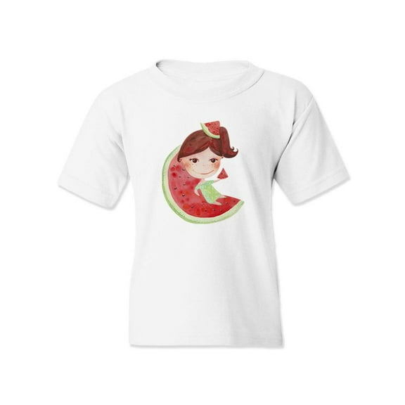 Girl On A Watermelon T-Shirt Juniors -Image by Shutterstock,  x-Small
