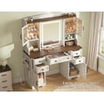thumbnail image 5 of EnHomee Farmhouse Vanity Desk with Mirror and Lights White Vanity with Lighted Mirror Makeup Vanity Set with RGB Cabinets and Storage Drawers, 5 of 8