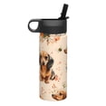 thumbnail image 2 of 18 Oz Insulated Sports Bottle, Outdoor Sports Gym Handheld Portable Casual Stainless Steel Water Bottle, Straw With Lid Dachshund And Flowers, 2 of 7