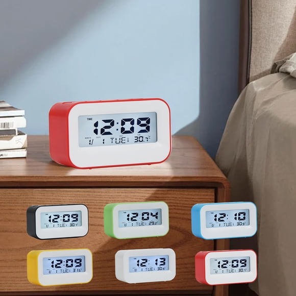 Pantalla electrónica de despertador digital | Pantalla de alta definición | Calendario Perpetuo | Múltiples alarmas | Temporizador de cronómetro | Ecológico Ahorrador de Energía | Retroiluminación