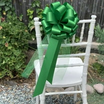 Large Emerald Green Pull Bows with Long Tulle Tails - 9" Wide, Set of 6, St. Patrick's Day, Easter, Birthday, Fundraiser, Fall, Christmas