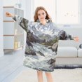 thumbnail image 5 of FORMRS Wearable Blanket Hoodie with Sleeves for Kids Cozy Flannel Sweatshirt, River and Mountains, 5 of 7