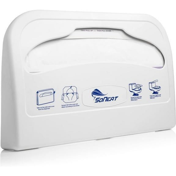 SoNeat Toilet Seat Cover Dispenser - Half Fold Wall Mounted Plastic Dispenser