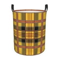 thumbnail image 1 of LNWH Laundry Basket, Yellow Plaid Scottish Pattern Foldable Laundry Hamper With Handles Waterproof, Medium Size, 1 of 8