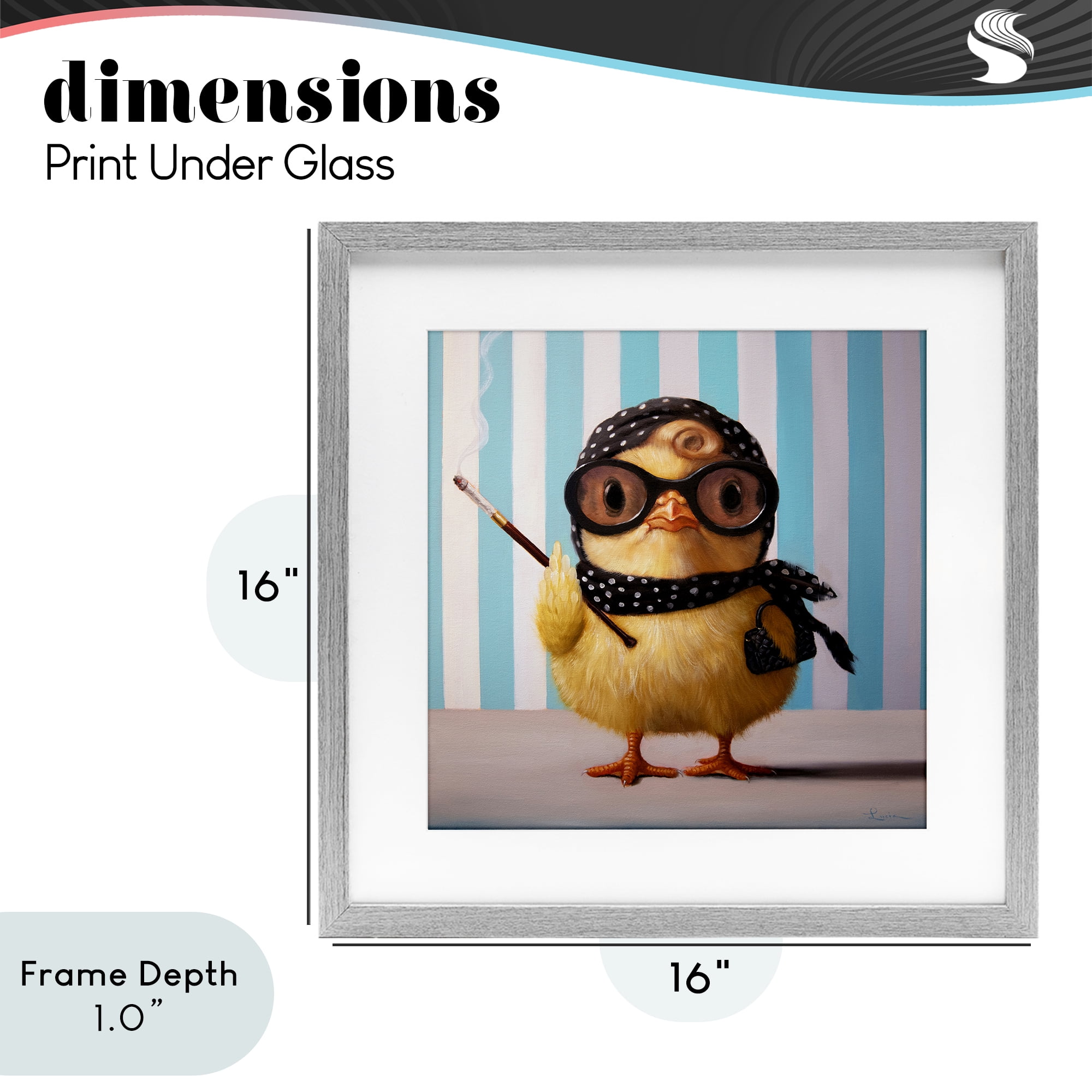 Stupell Industries Audrey Henburn Famous Chick Gray Framed Print Under Glass, design by Lucia Heffernan