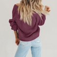 thumbnail image 5 of Fshiont Women's Chunky Knit Open Front Sweater Long Sleeve Button Loose Short Cardigan Outerwear Coats Light Purple S, 5 of 7