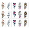 thumbnail image 1 of 15 hojas de tatuajes temporales para mujeres, pegatinas de tatuaje, juegos de tatuajes para adultos, 1 of 5