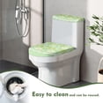 thumbnail image 3 of HELLHERO Butterfly and Daisy Pattern Polyester Fabric Toilet Seat Cover Set for Bathroom Merry Christmas Toilet Top Cover with Stretch 2 Pack, Holiday, 3 of 5