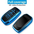 thumbnail image 3 of Key Fob Cover Compatible with Toyota Camry 4Runner Venza RAV4 Prime Land Cruiser Grand Highlander Tacoma Corolla Prius Crown 2025-2026 Keychain Case Holder Protector,Blue, 3 of 5