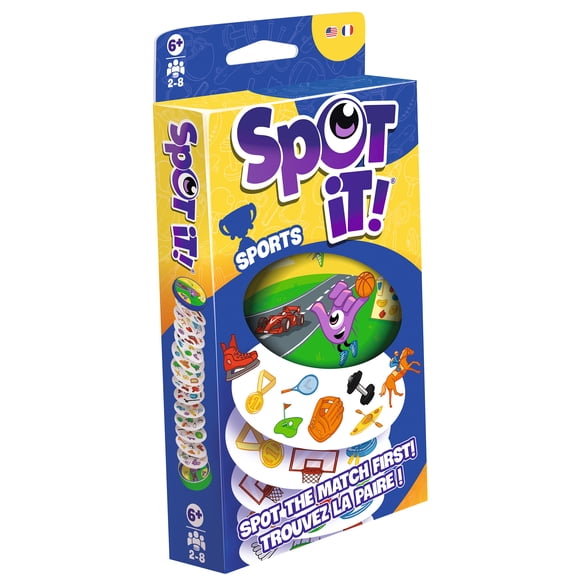 Spot It! Sport Blister Card Game, 5-in-1 Matching Game for Kids and Family, Ages 6+