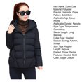 thumbnail image 7 of comerut Women Winter Hooded Jacket Solid Color Long Sleeve Loose Thick Warm Down Cotton Short Coat for Cold Weather All-match Streetwear Outwear, 7 of 7