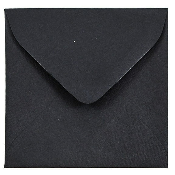 JAM Paper 3 1/8 x 3 1/8 Envelopes, Black Linen, 25/Pack