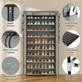 thumbnail image 4 of Tall Shoe Rack with Cover, 10 Tier Shoe Organizer Storage for 50-55 Pairs Shoes and Boots Large Capacity Shoe Shelf with 8 Pockets Free Standing Shoe Rack for Closet, Entryway, Garage, 4 of 8